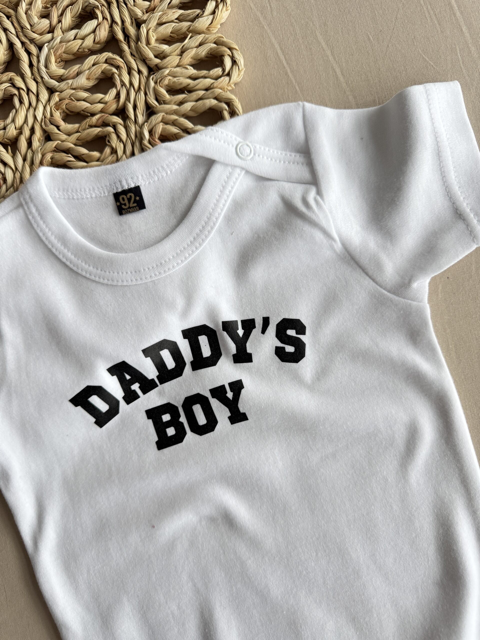 Body białe krótki rękaw daddys boy rozmiar 92