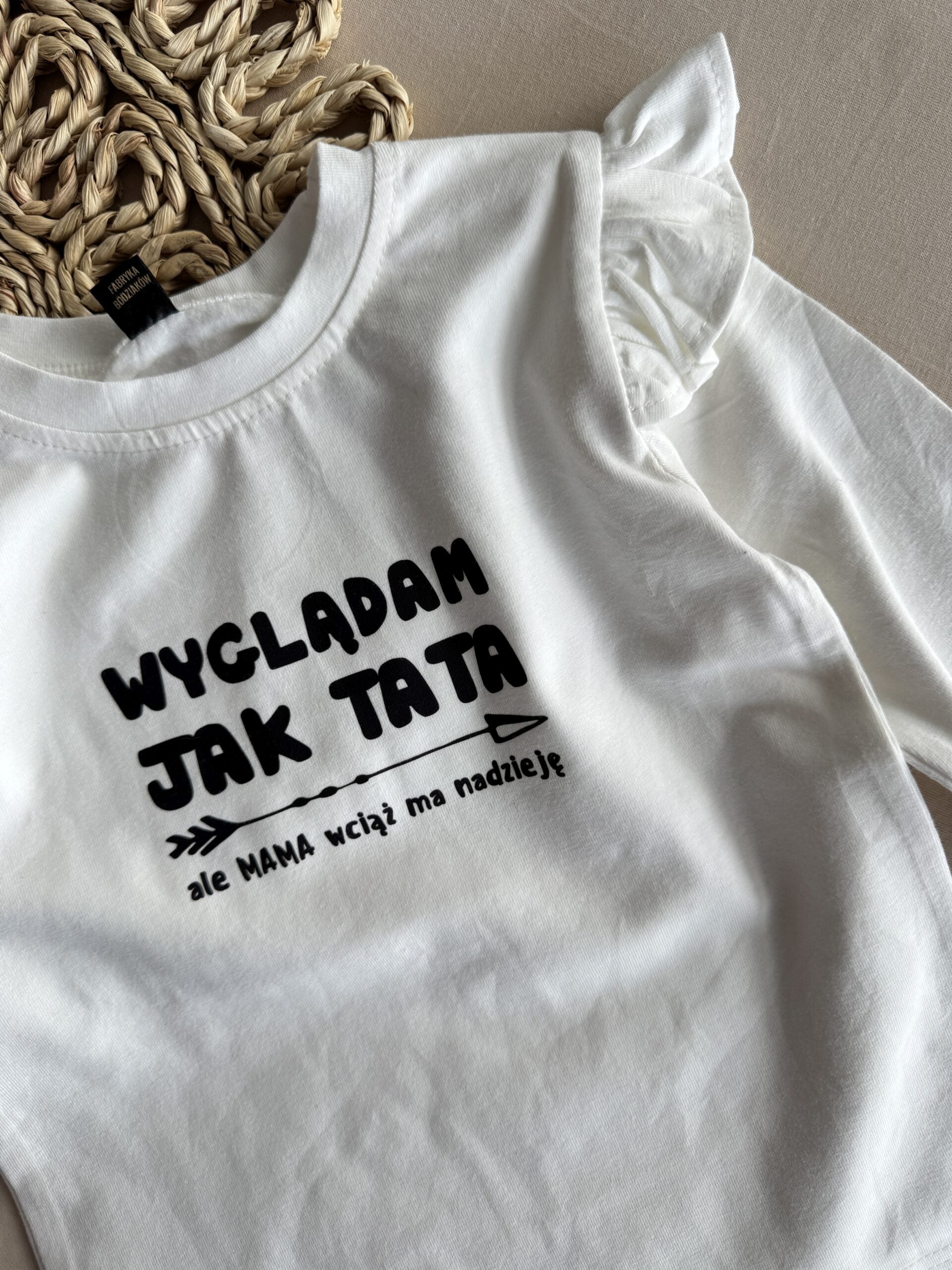 Koszulka ecru długi rękaw wyglądam jak tata rozmiar 92