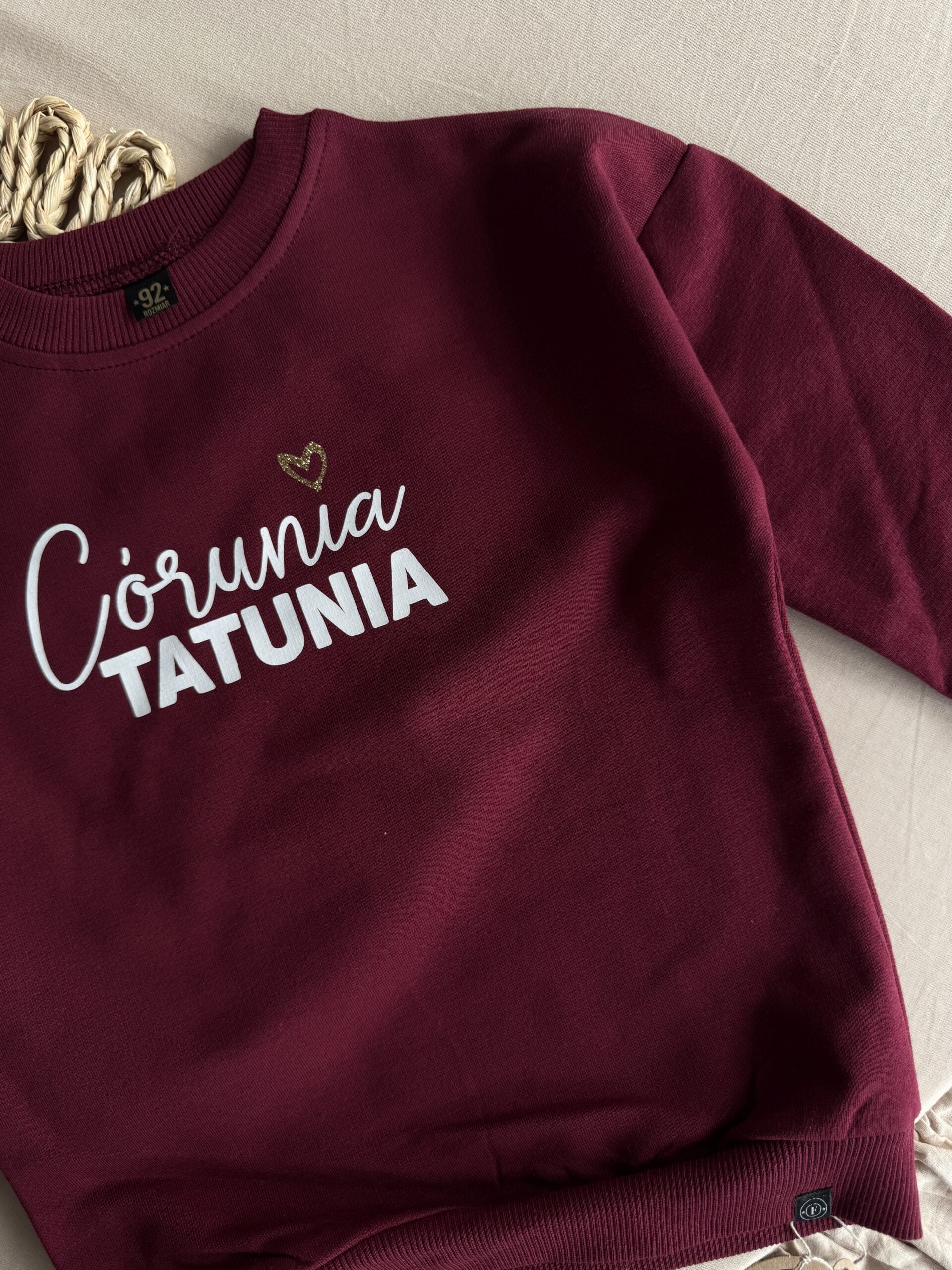Bluza bordowa córunia tatunia rozmiar 92