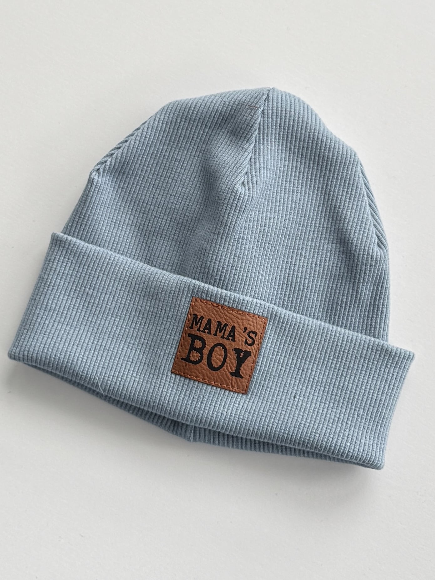 Czapka niebieska skórka mały mama's boy rozmiar 0-6M
