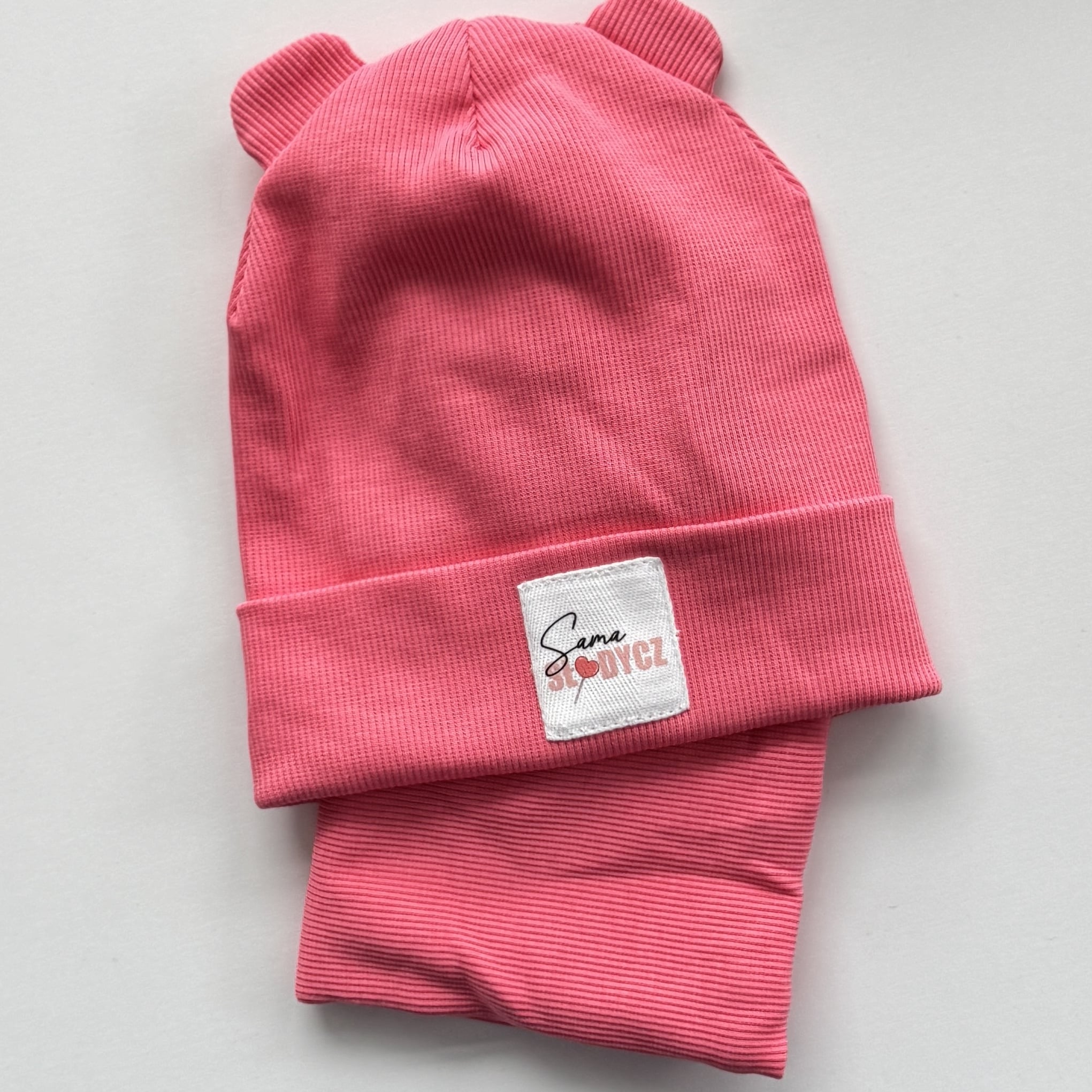 Komplet malinowy czapka + komin sama słodycz rozmiar 18M-3Y