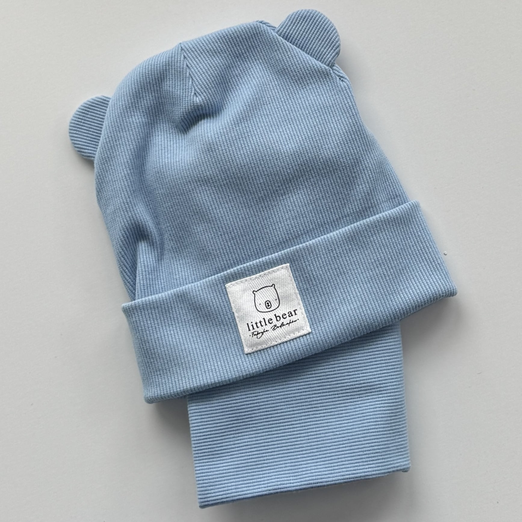 Komplet błękitny czapka + komin little bear  rozmiar 18M-3Y