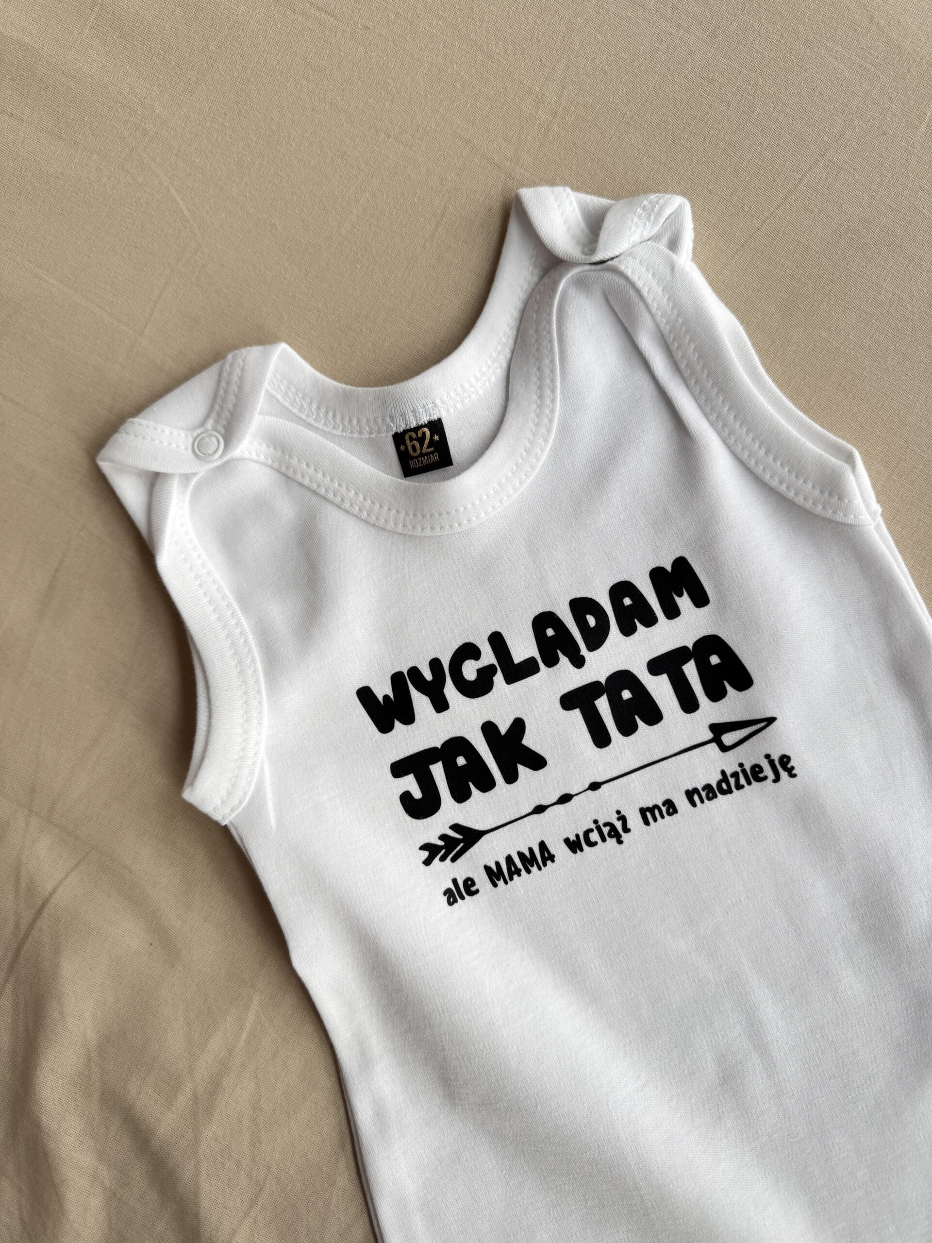 Śpiochy białe wyglądam jak tata rozmiar 62