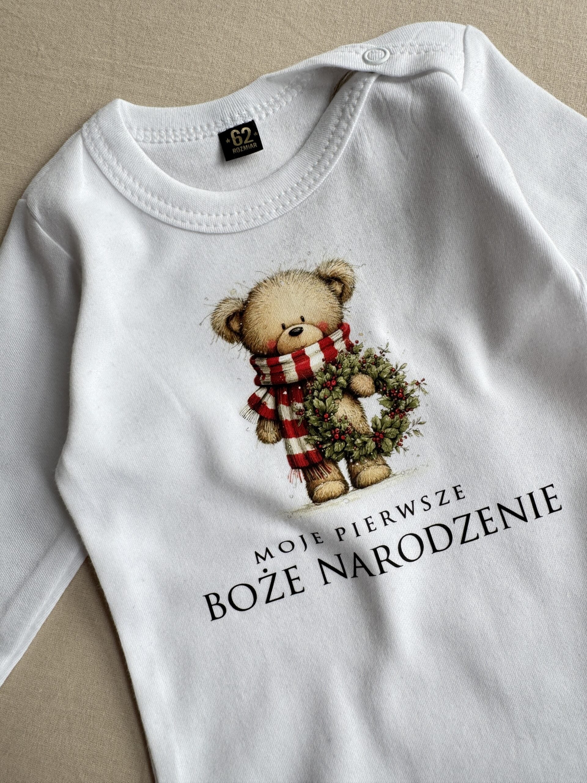 Body białe długi rękaw moje pierwsze Boże Narodzenie rozmiar 62