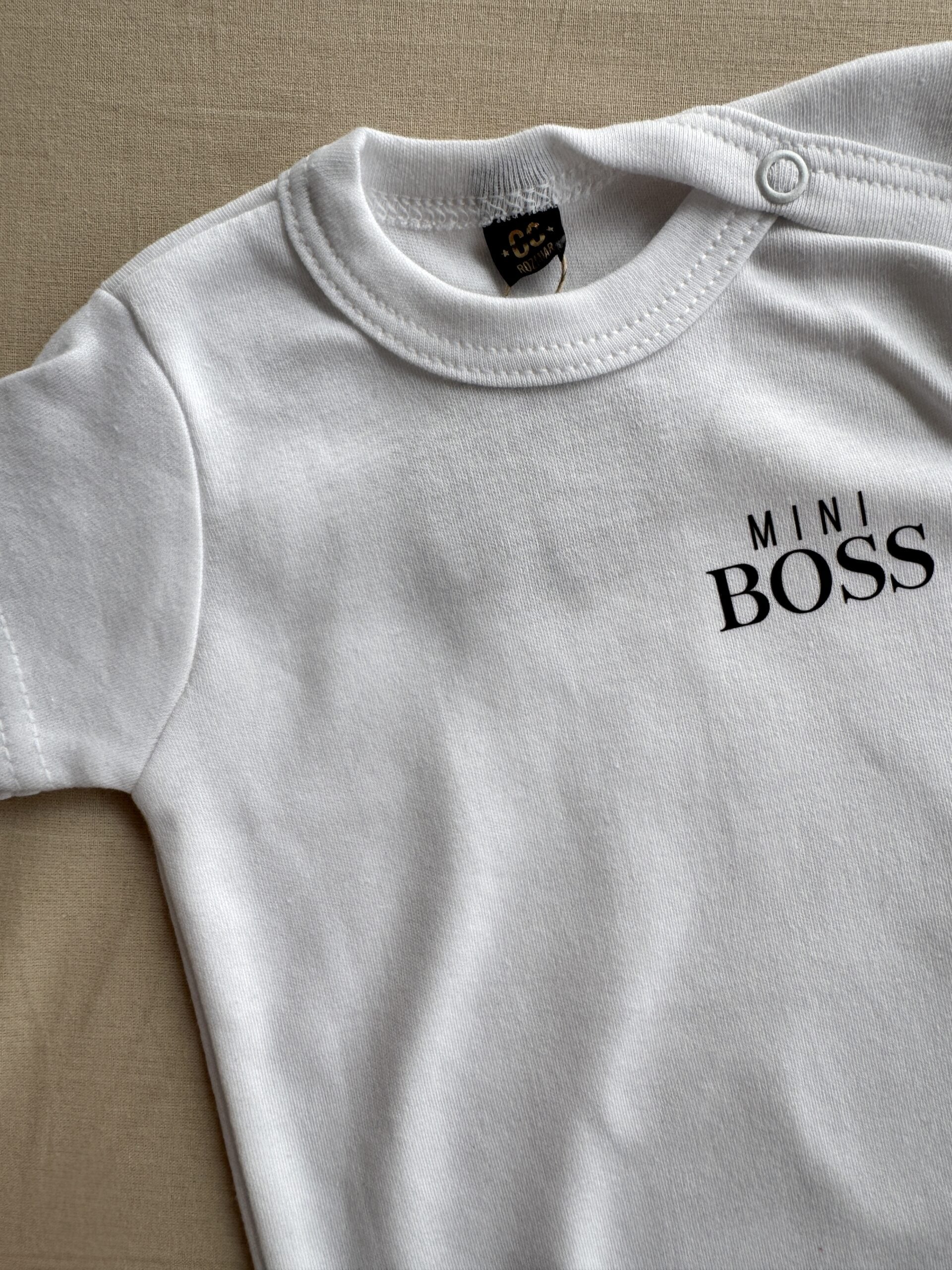 Body białe krótki rękaw mini boss rozmiar 68