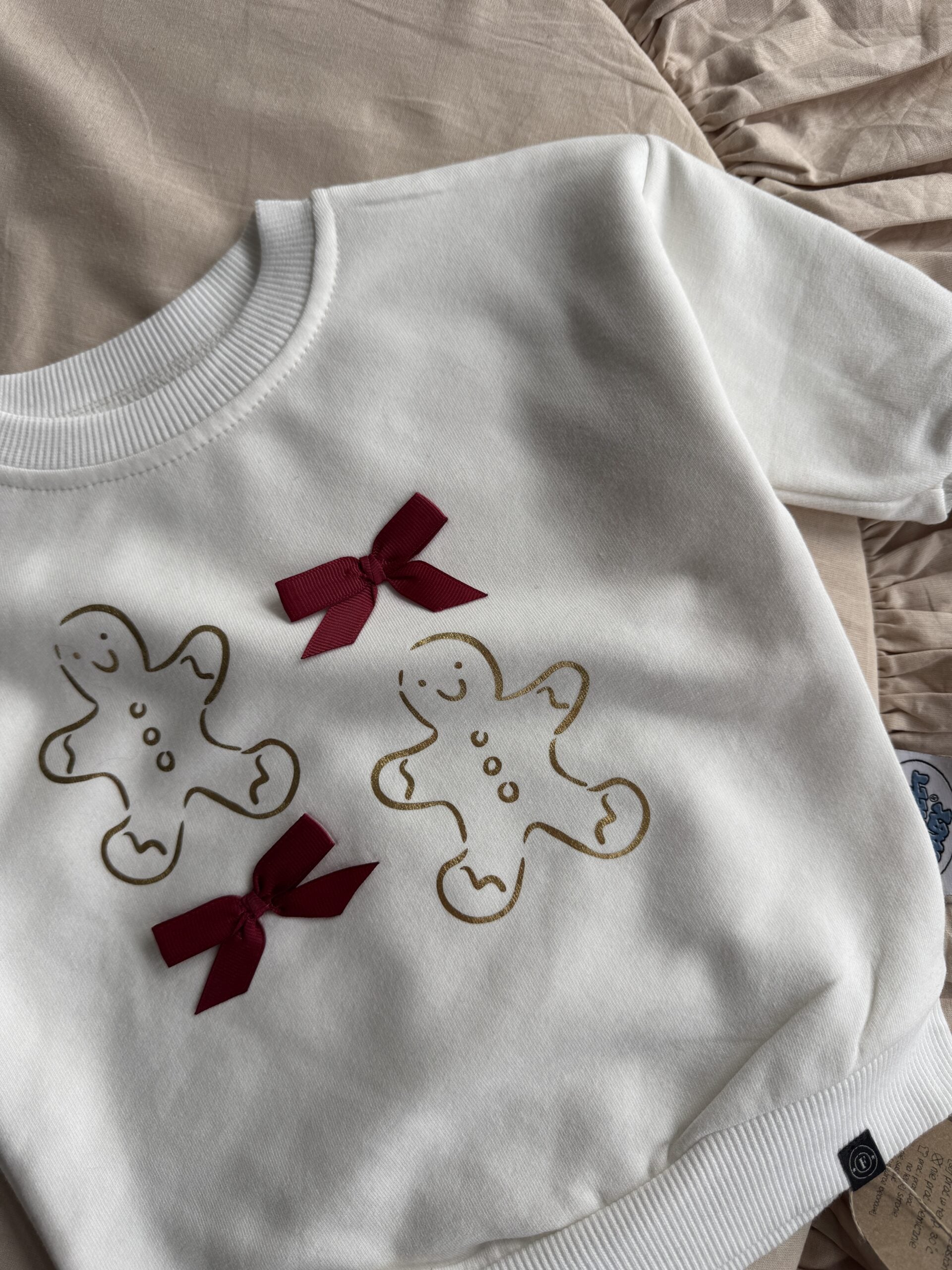 Bluza ecru złote pierniczki rozmiar 68