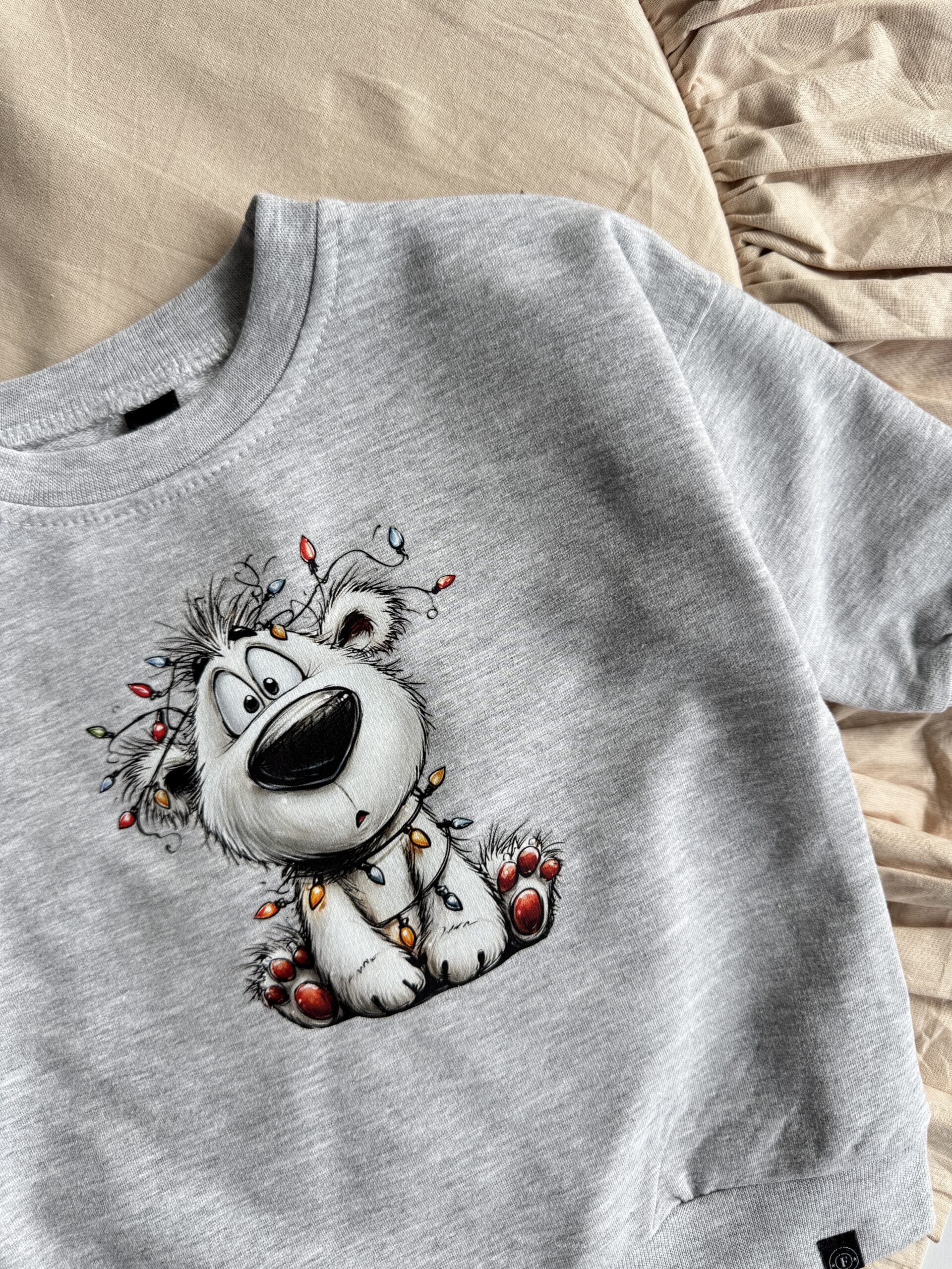Bluza szara miś ze światełkami rozmiar 68