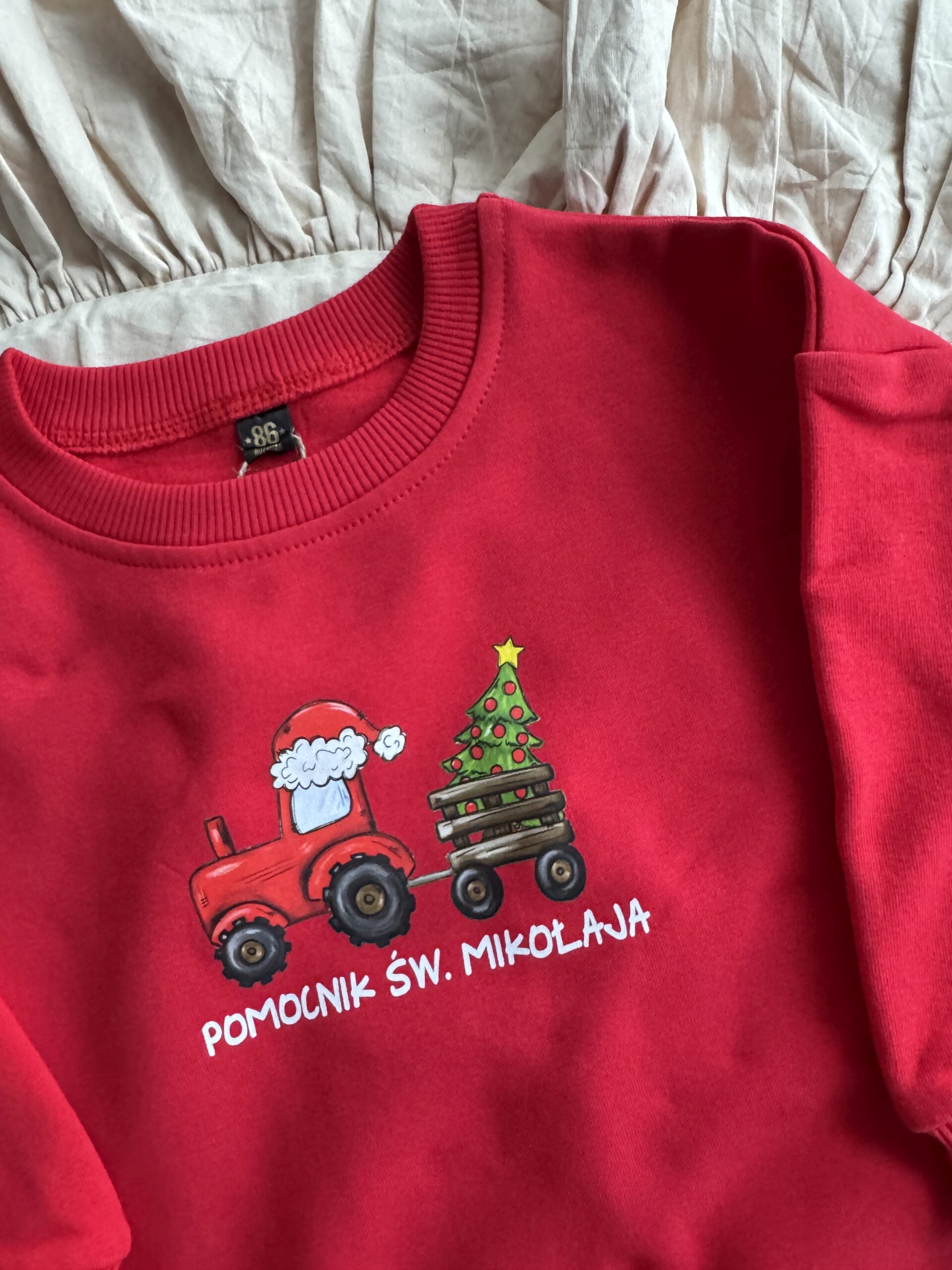 Bluza czerwona pomocnik świętego Mikołaja rozmiar 86
