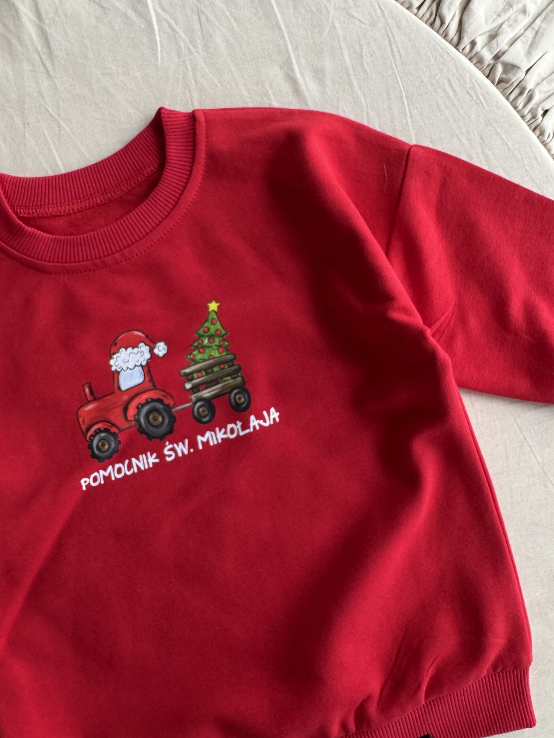 Bluza czerwona pomocnik świetego Mikołaja rozmiar 92