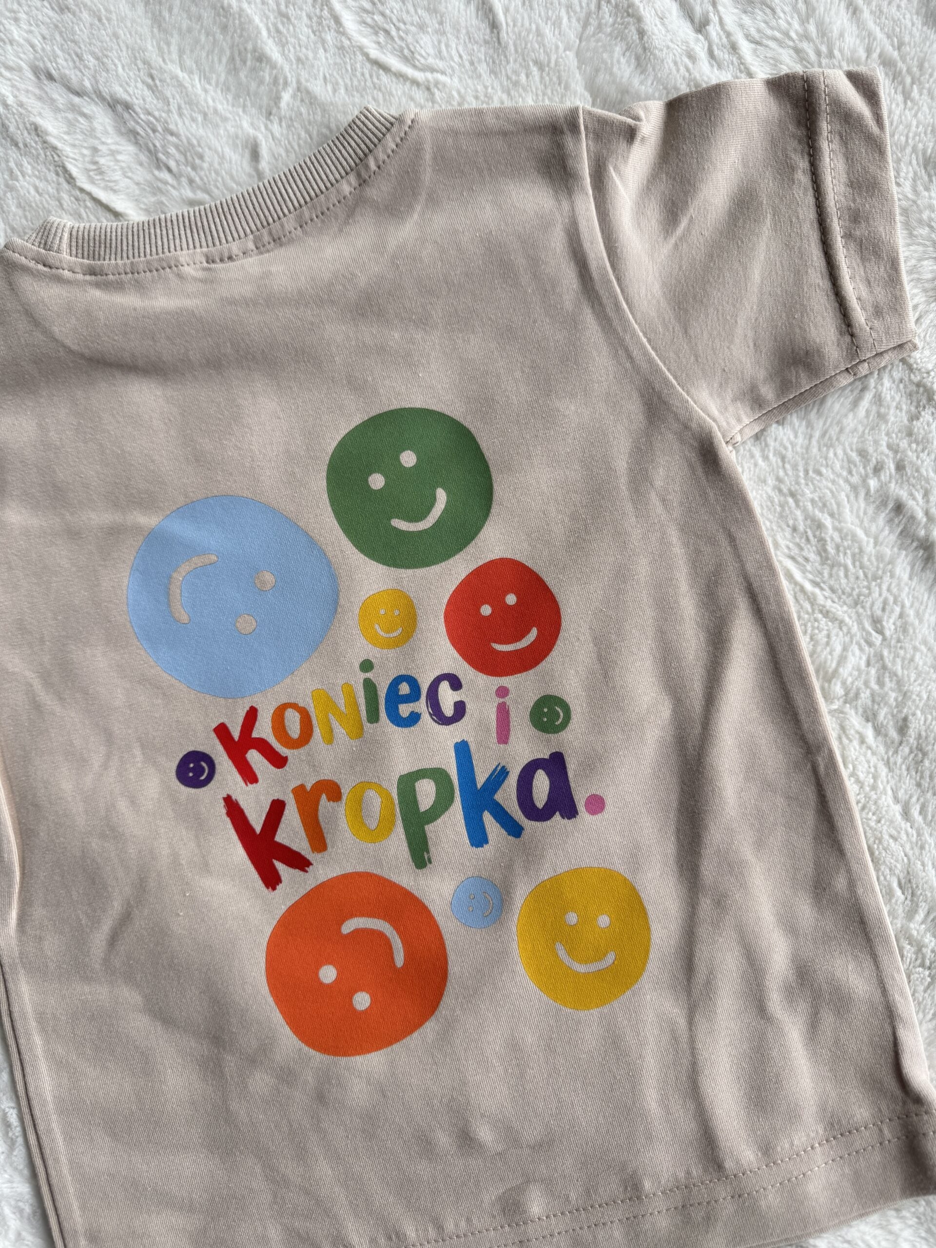 Koszulka beżowa z krótkim rękawem koniec i kropka rozmiar 98