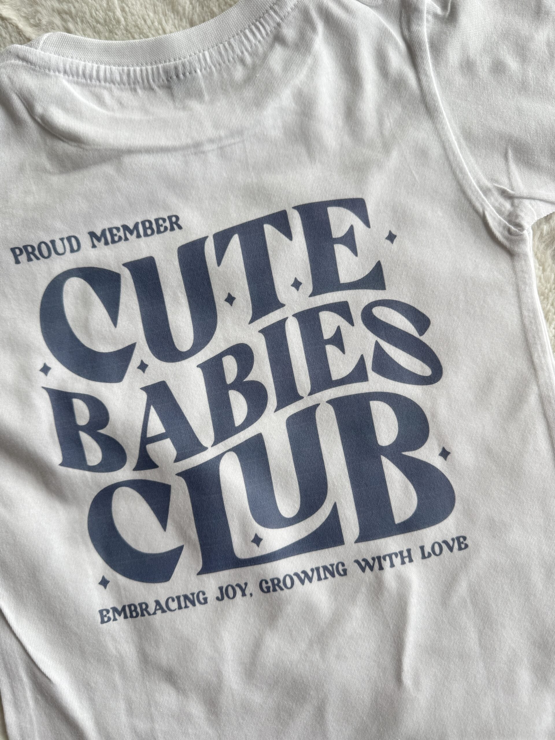 Koszulka biała z krótkim rękawem cute babies club rozmiar 98