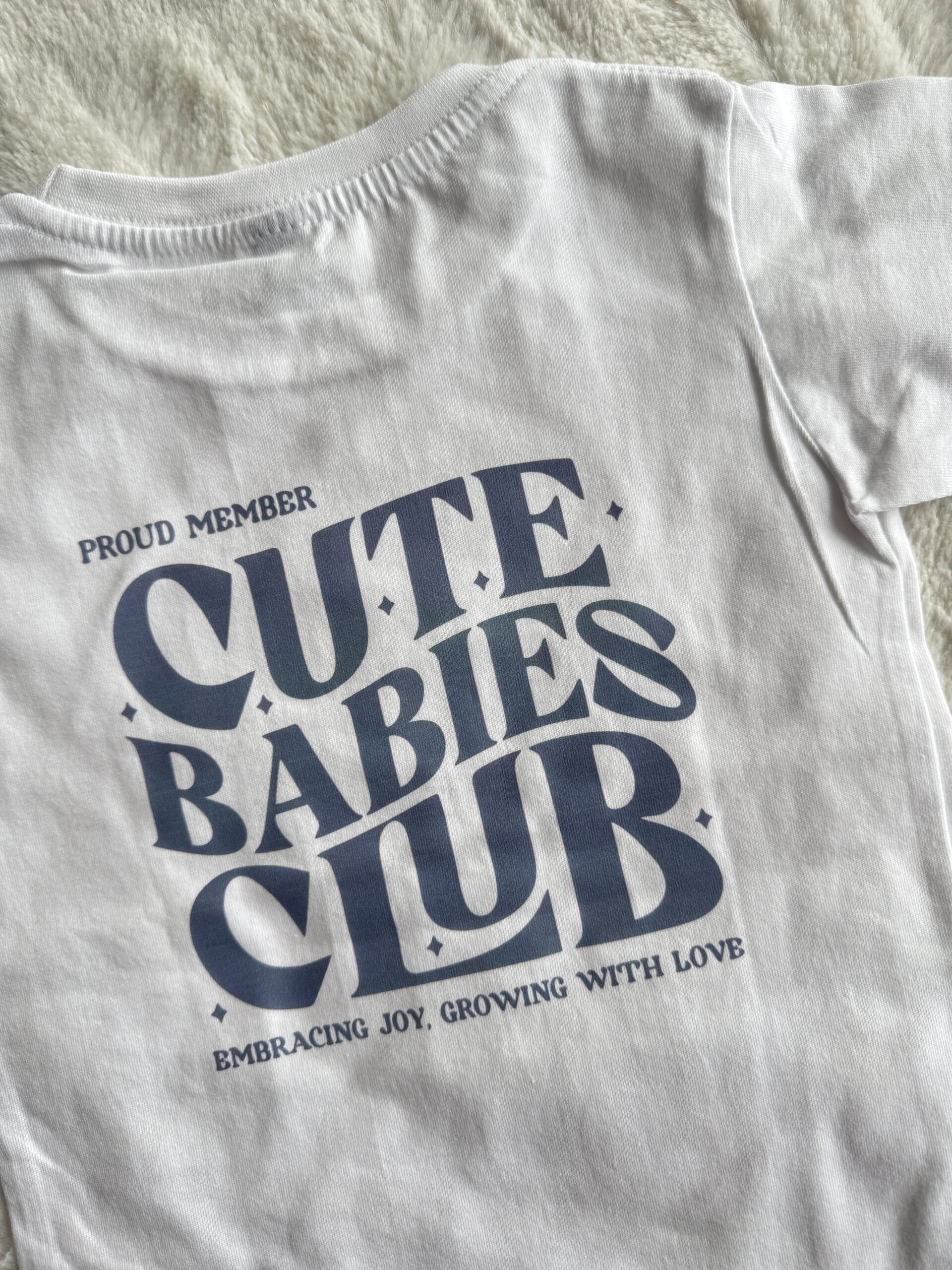 Koszulka biała z krótkim rękawem cute babies club rozmiar 98