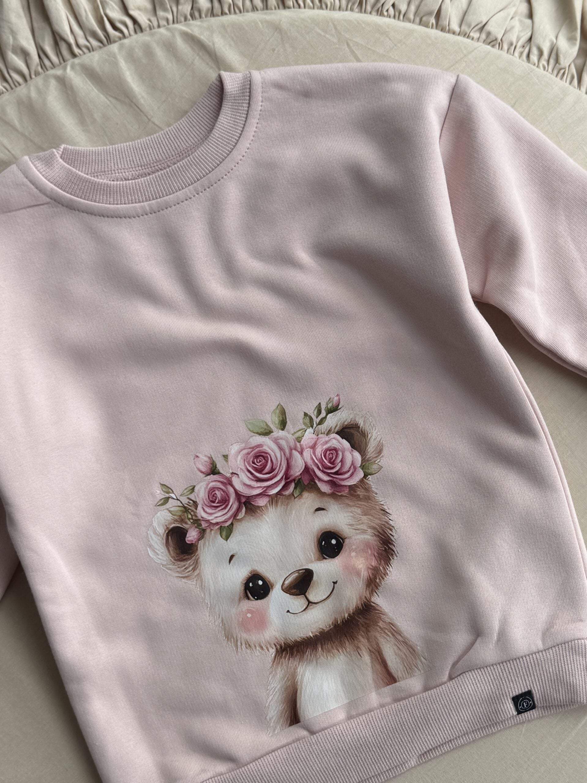 Bluza różowa miś w wianku rozmiar 98