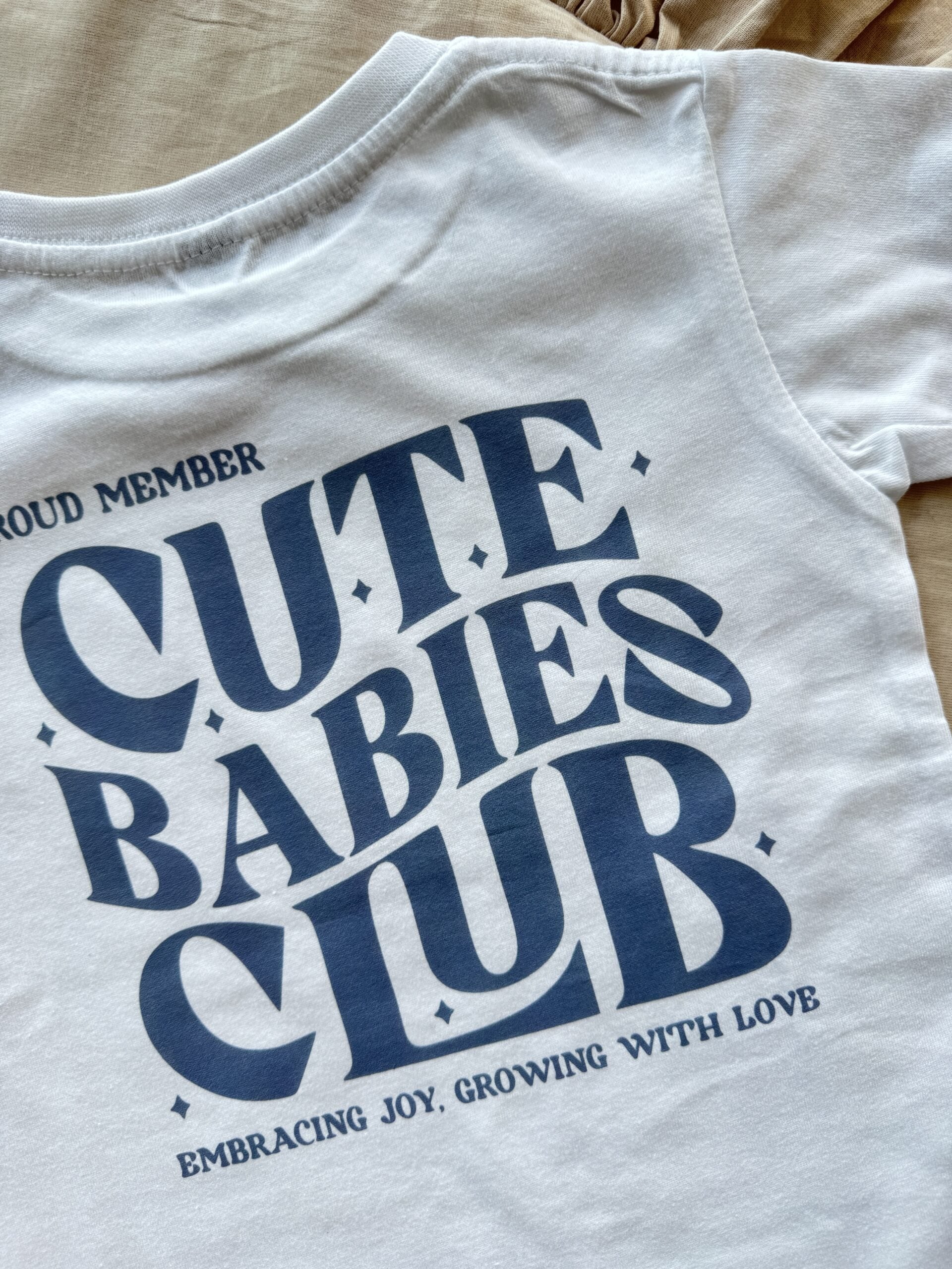Koszulka biała z krótkim rękawem cute babies club rozmiar 98