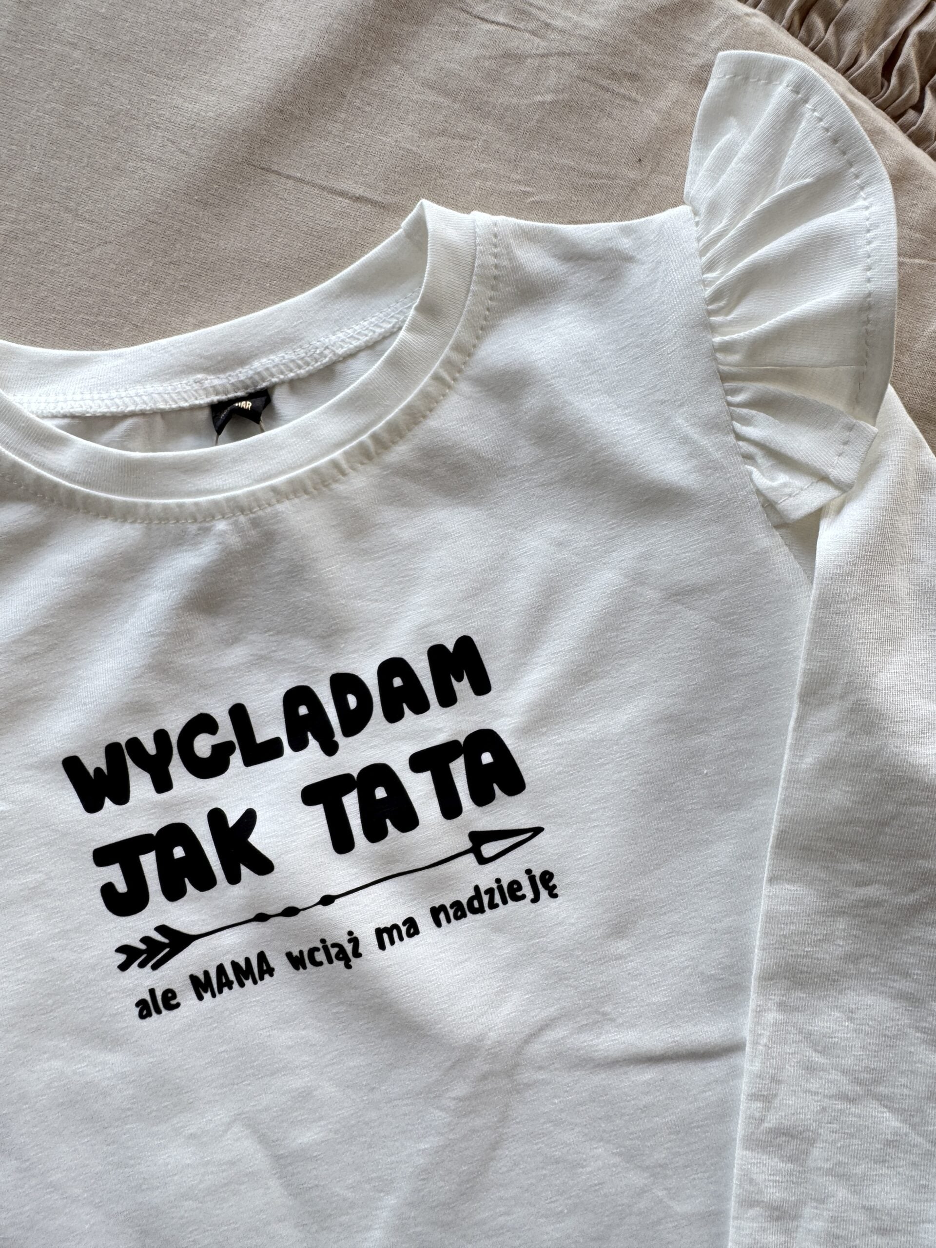 Koszulka ecru z długim rękawem wyglądam jak tata rozmiar 98