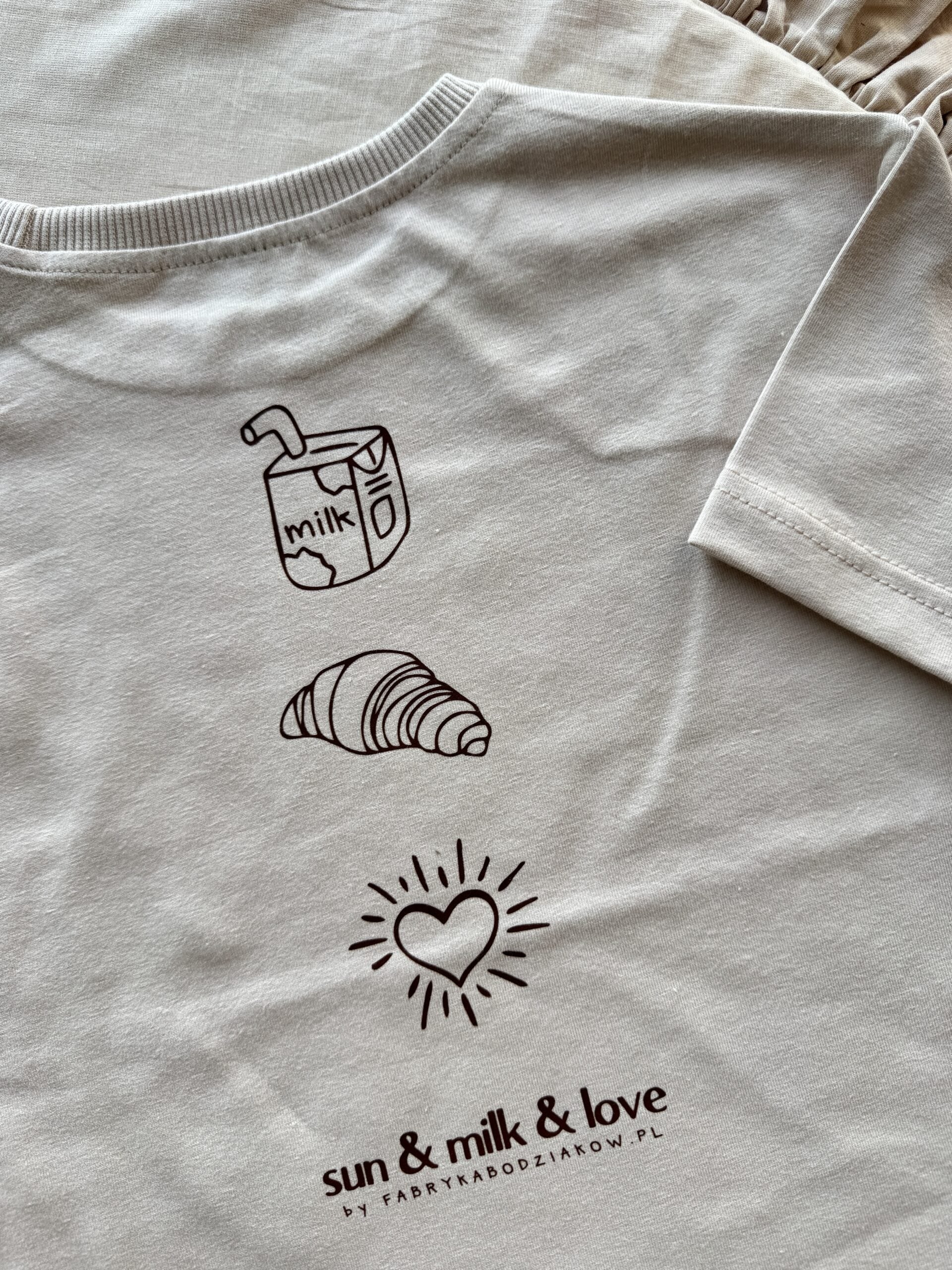 Koszulka beżowa z krótkim rękawem sun milk love rozmiar 98