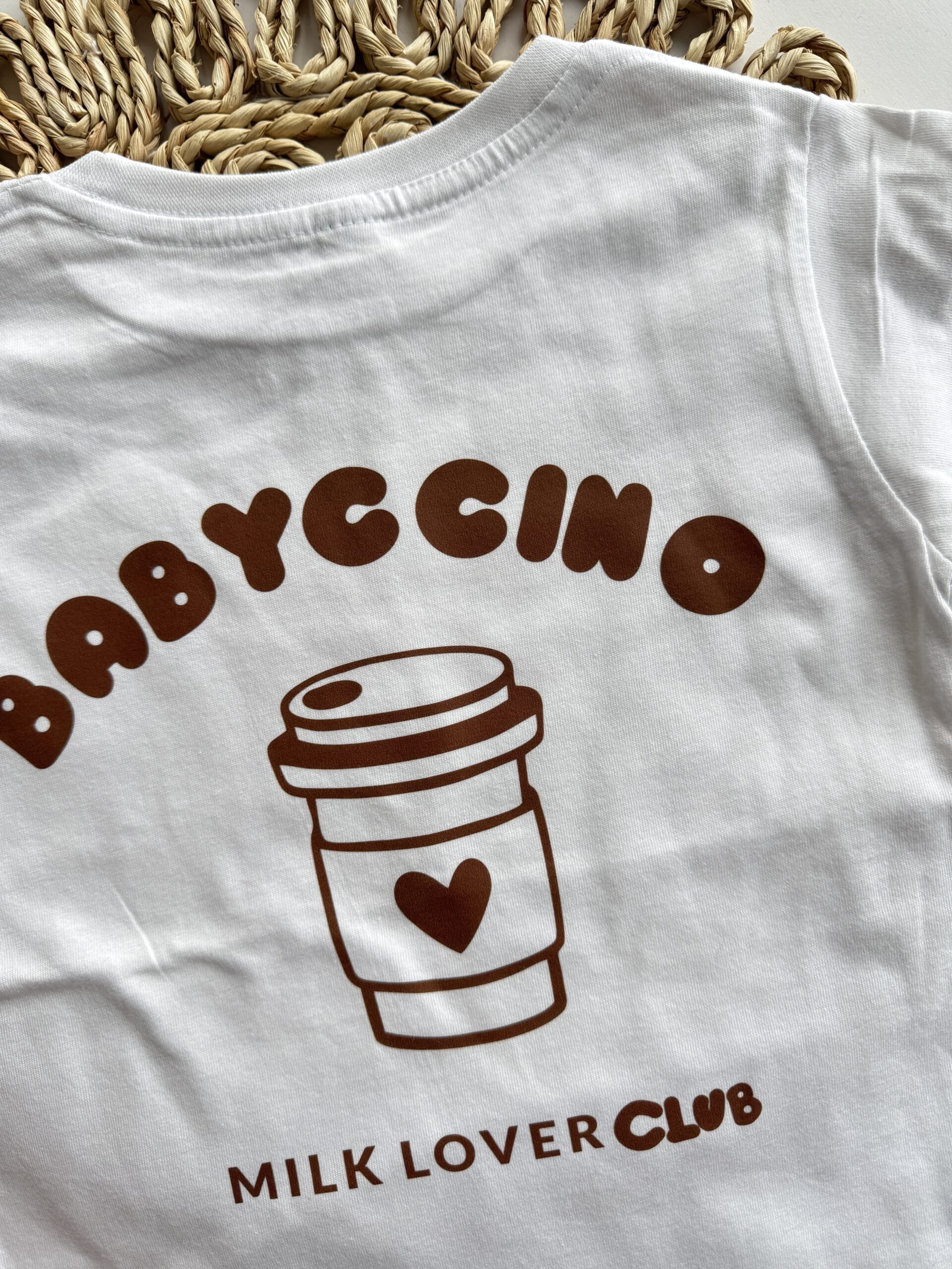 Koszulka biała z krótkim rękawem babyccino rozmiar 104