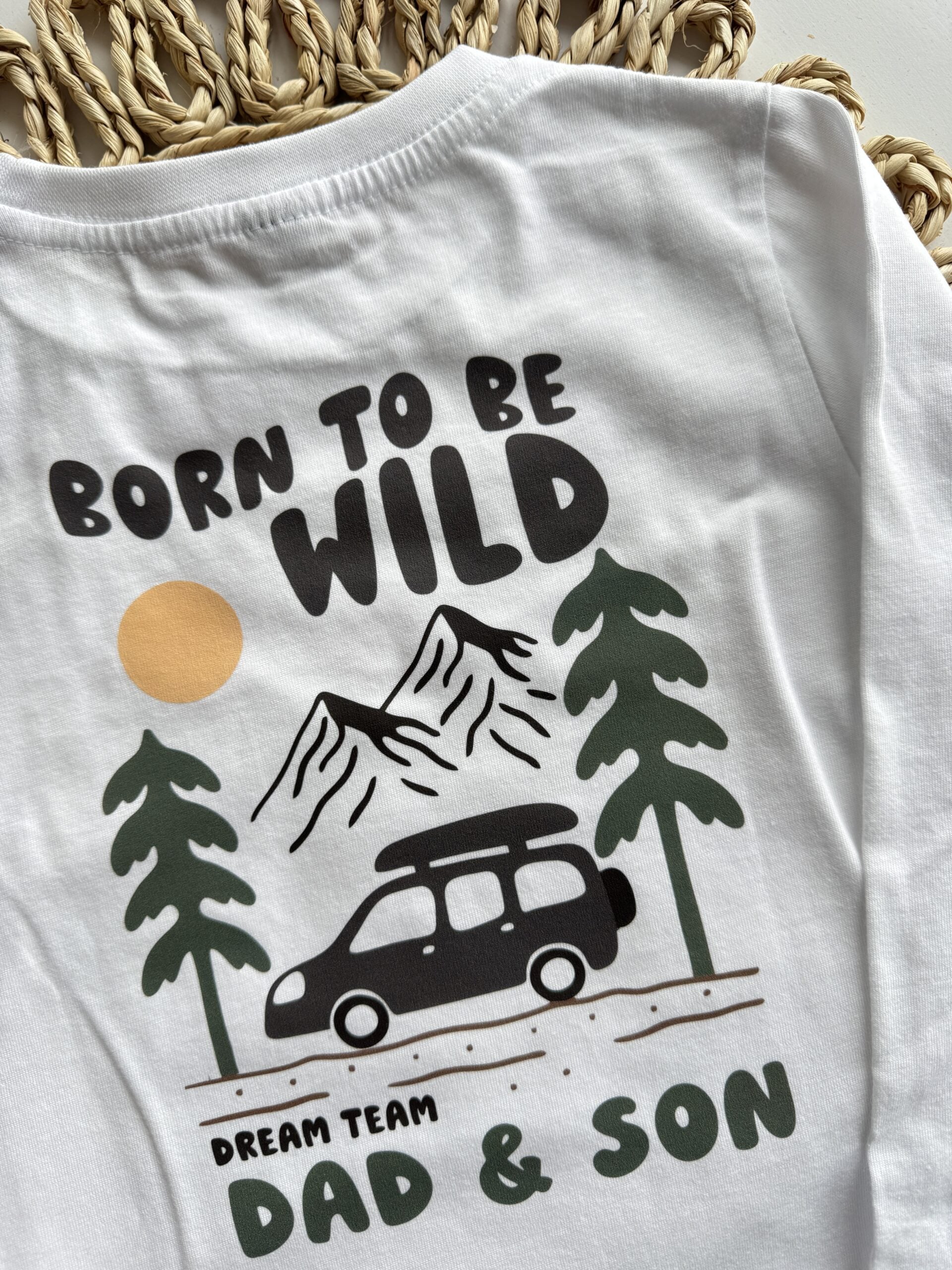 Koszulka biała z długim rękawem born to be wild rozmiar 104