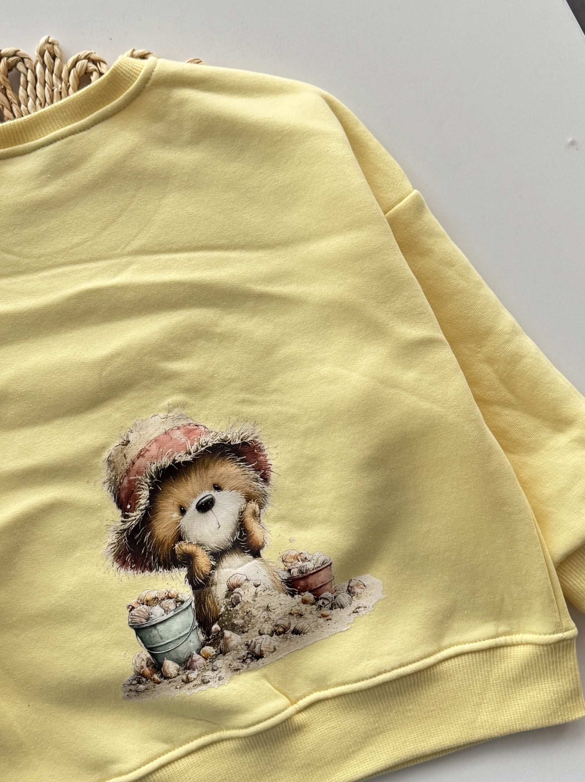 Bluza żółta miś z muszelkami rozmiar 104