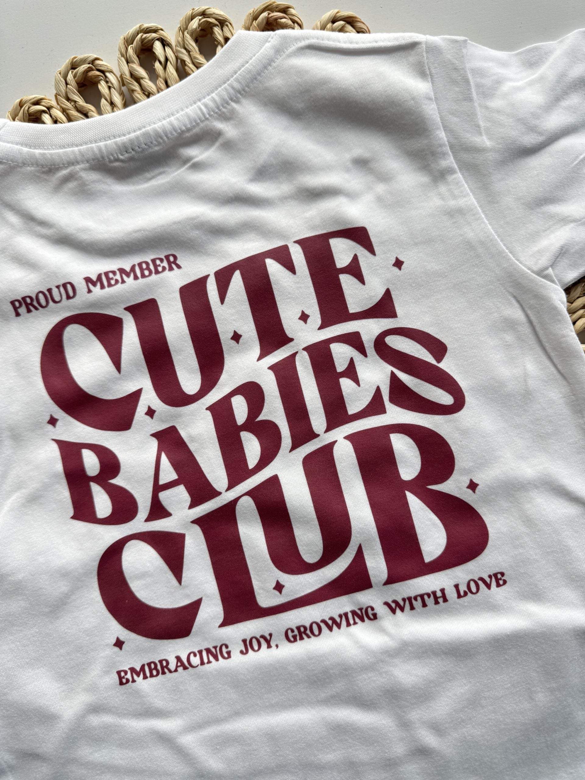 Koszulka biała z krótkim rękawem cute babies club rozmiar 110