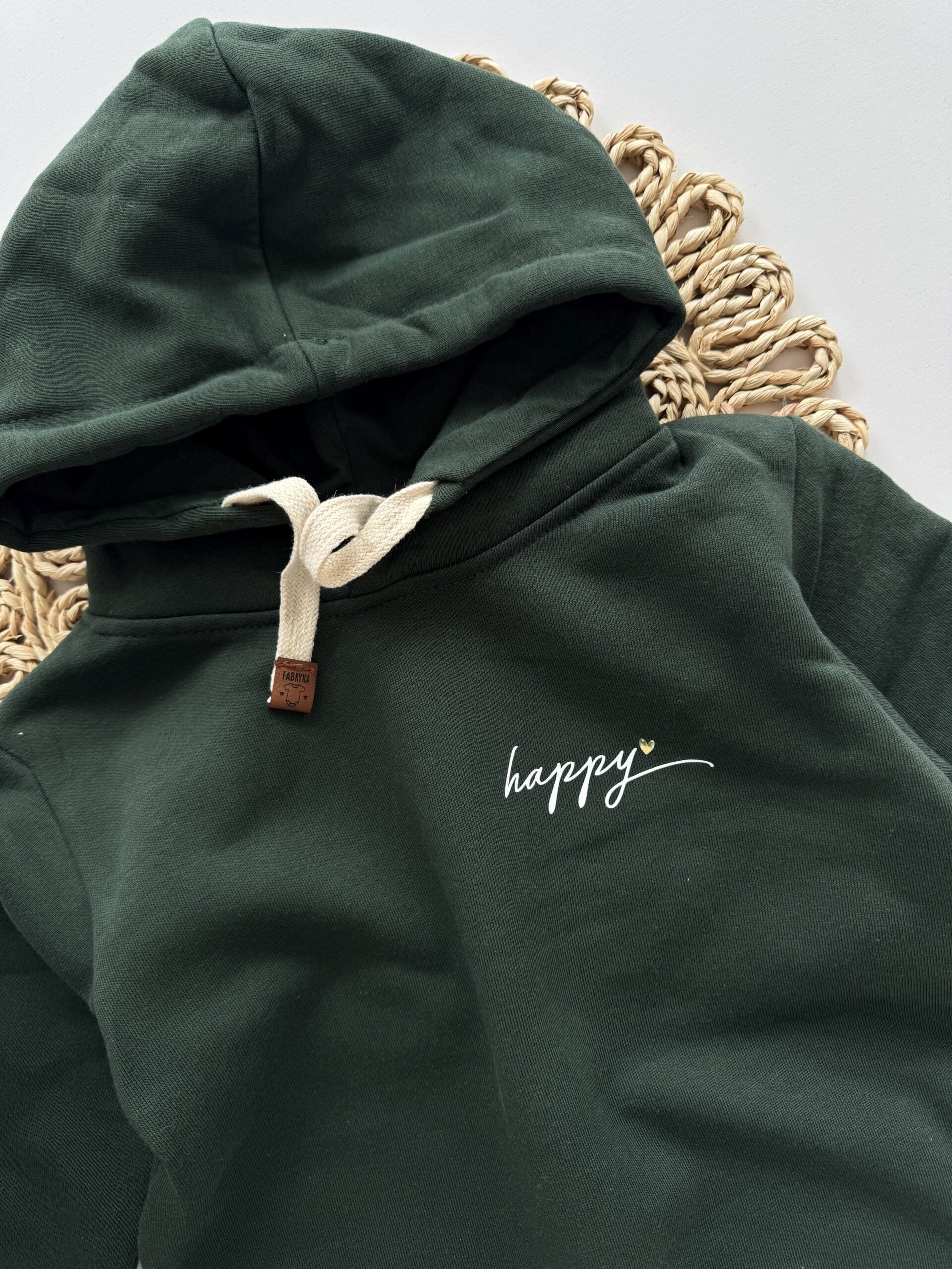 Bluza zielona z kapturem happy rozmiar 110
