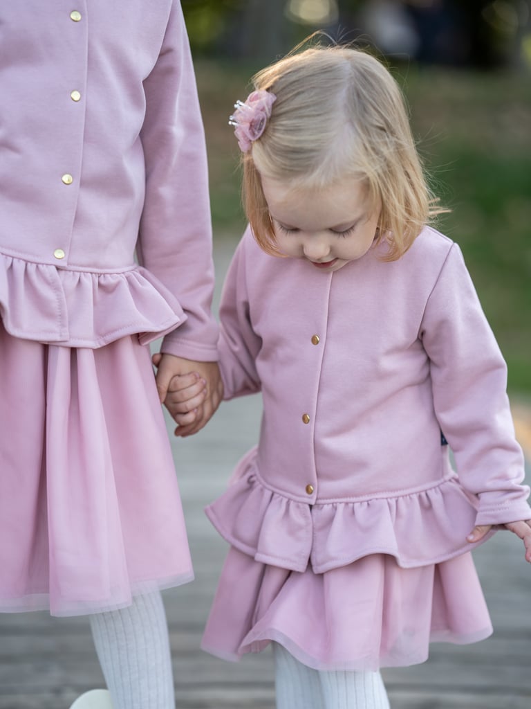Bluza z baskinką brudny róż
